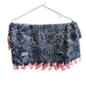 Lilly Pulitzer High Tide by Land or By Sea Resort Infinity Loop Scarf Navy White